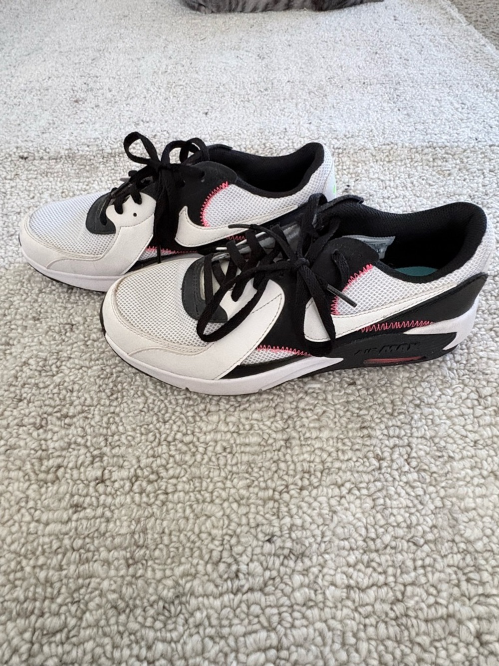 Nike Airmax Excee Women's White and Black (red stitching) Athletic Shoes
